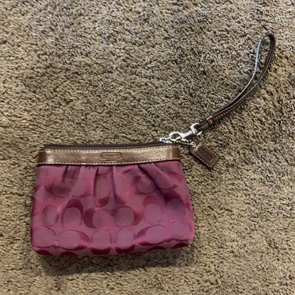 Coach maroon wristlet